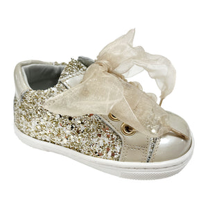 Andanines Glitter Bow Trainer Gold