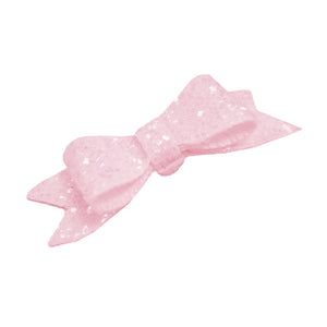 N, Reso Glitter Small Bow Clip Pink