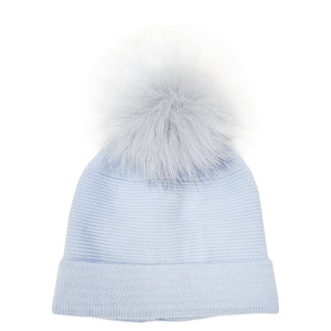 Granlei Fur Pom Pom Hat Blue