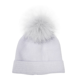 Granlei Fur Pom Pom Hat Grey