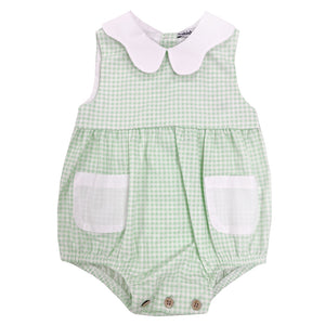 Babidu Check Romper Green