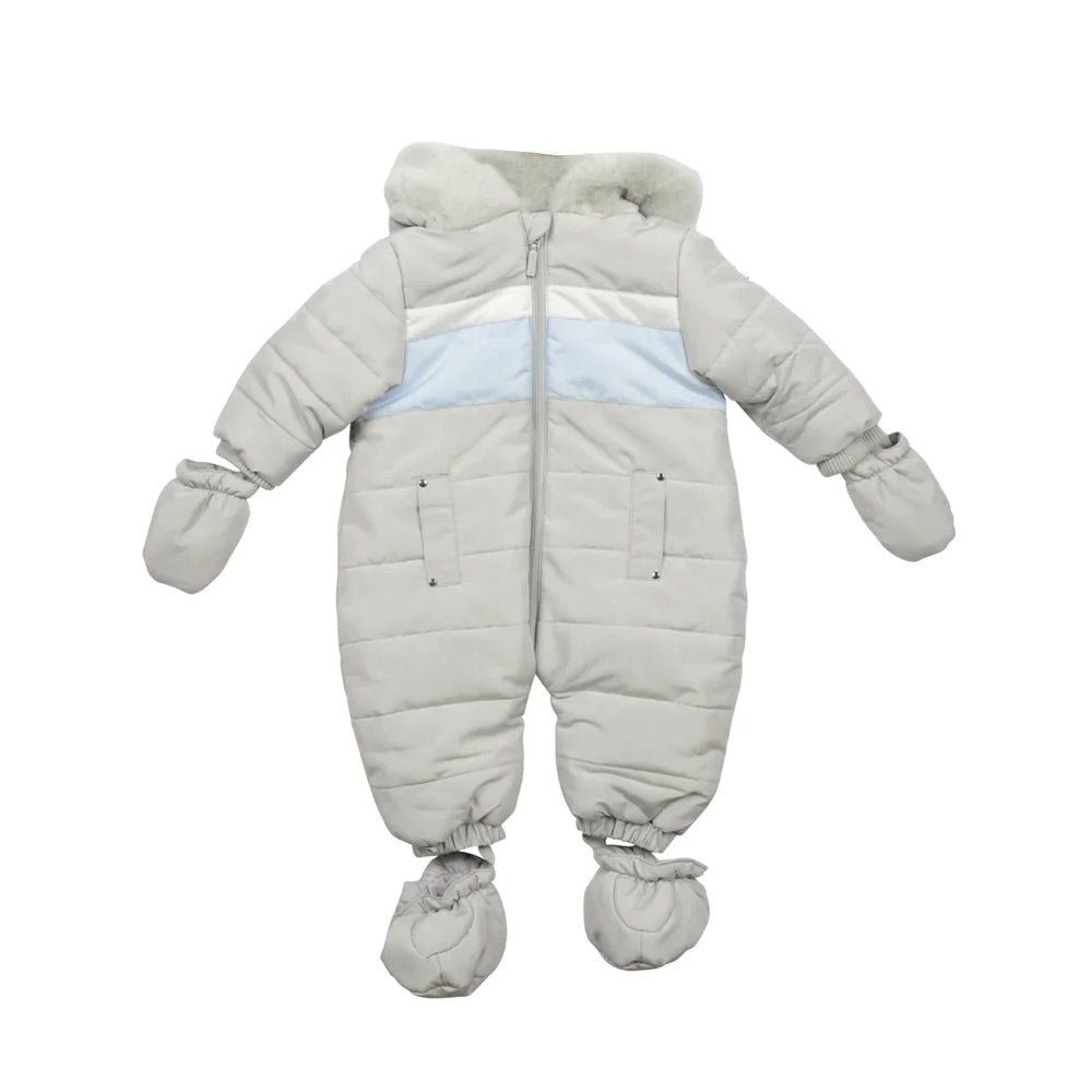 Mintini Grey Stripe Snowsuit