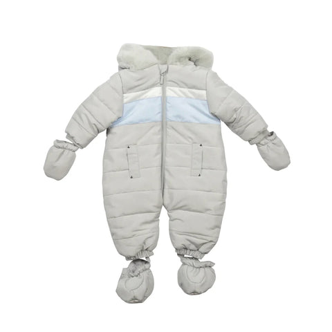 Mintini Grey Stripe Snowsuit