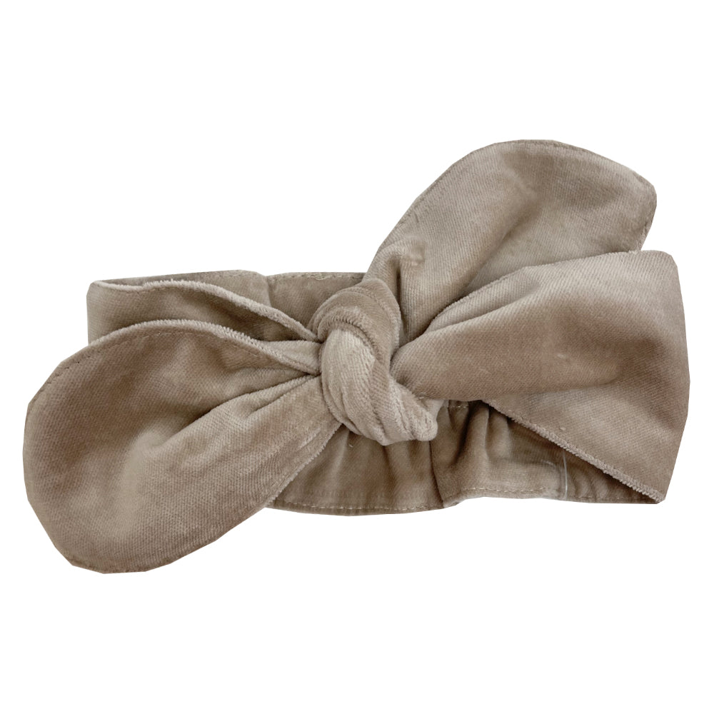 Phi Velvet Bow Headband Beige