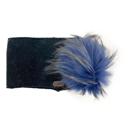 Bowtique London Matching Pom HeadBand Navy