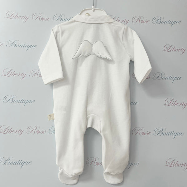 Baby Gi Cotton Angel Wing Sleepsuit White