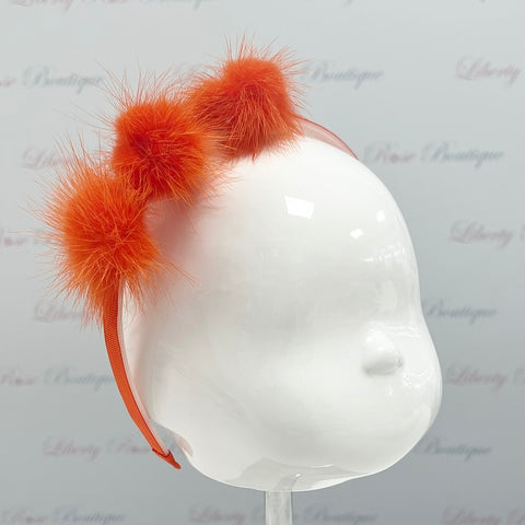 Bowtique London Pom HeadBand Burnt Orange