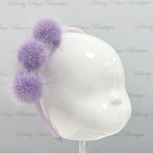 Bowtique London Pom HeadBand Lilac