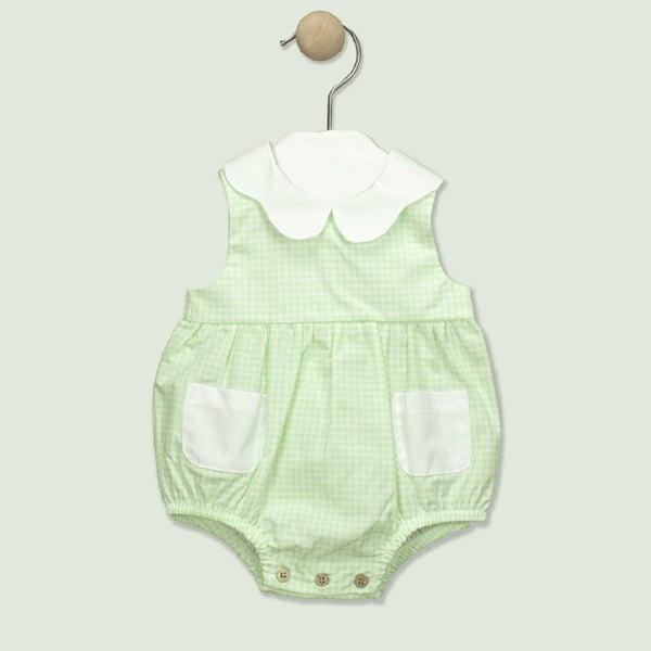 Babidu Check Romper Green