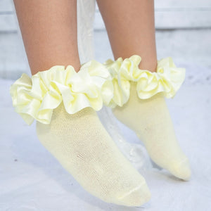 Caramelo Frilly Ankle Socks Lemon