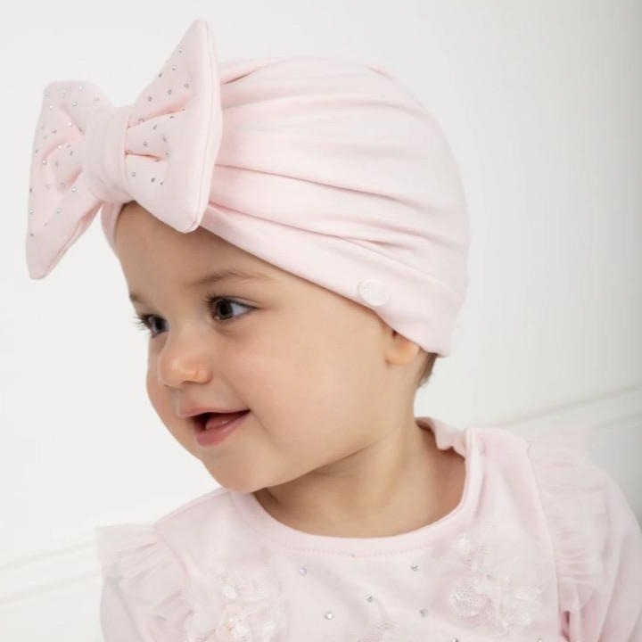 Caramelo Diamonte Bow Turban Pink