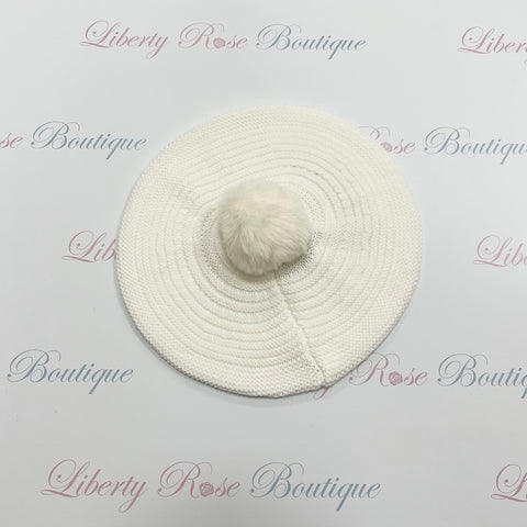 Granlei Pom Pom Beret Cream