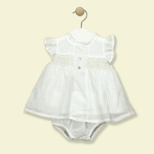 Babidu Spot Frill 2 Piece White/beige