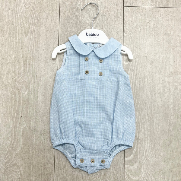 Babidu Check Romper Blue