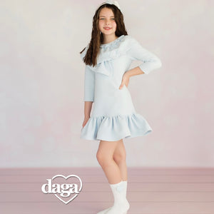 Daga Frill Drop Waist Dress Blue