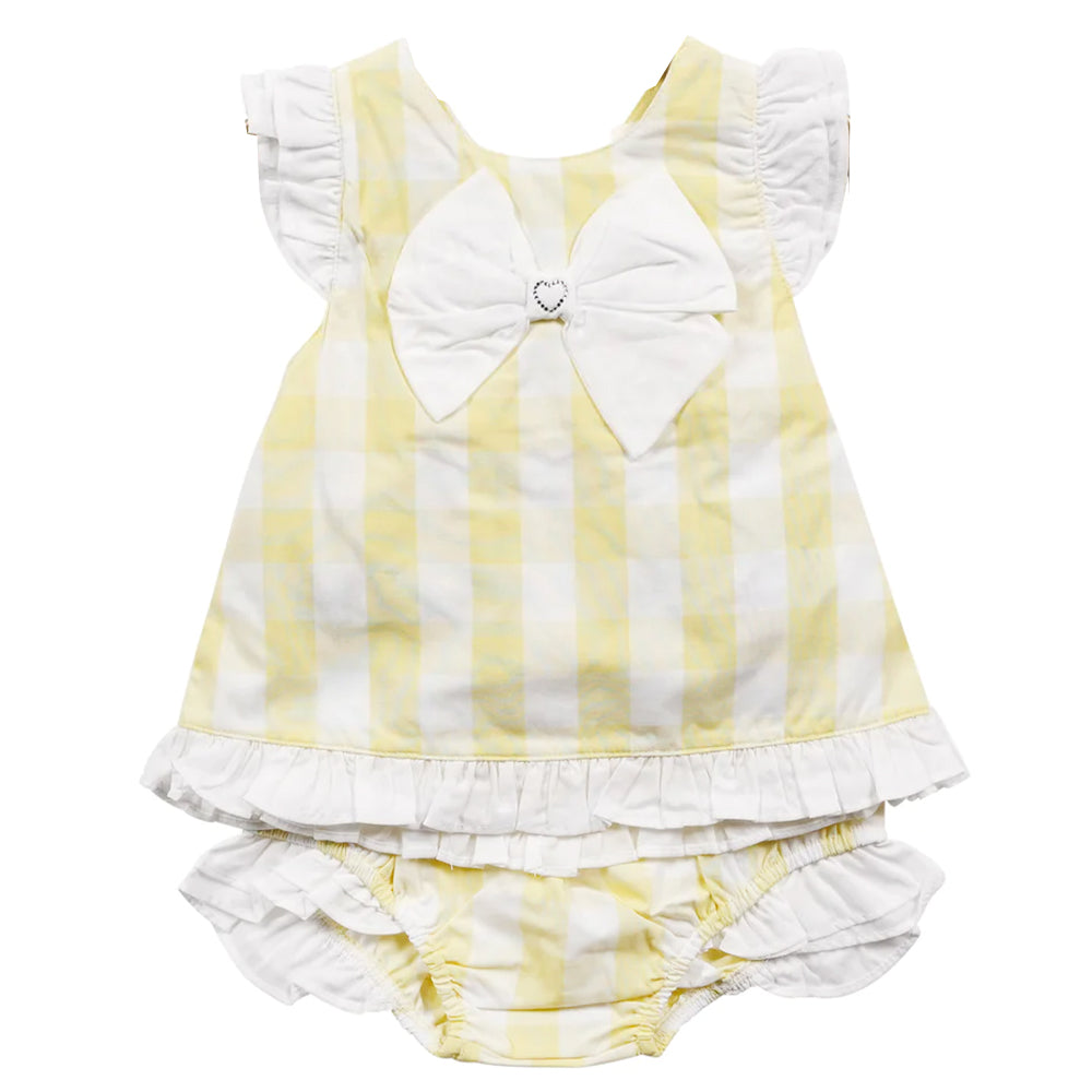 Mintini Gingham Knickers Set Lemon