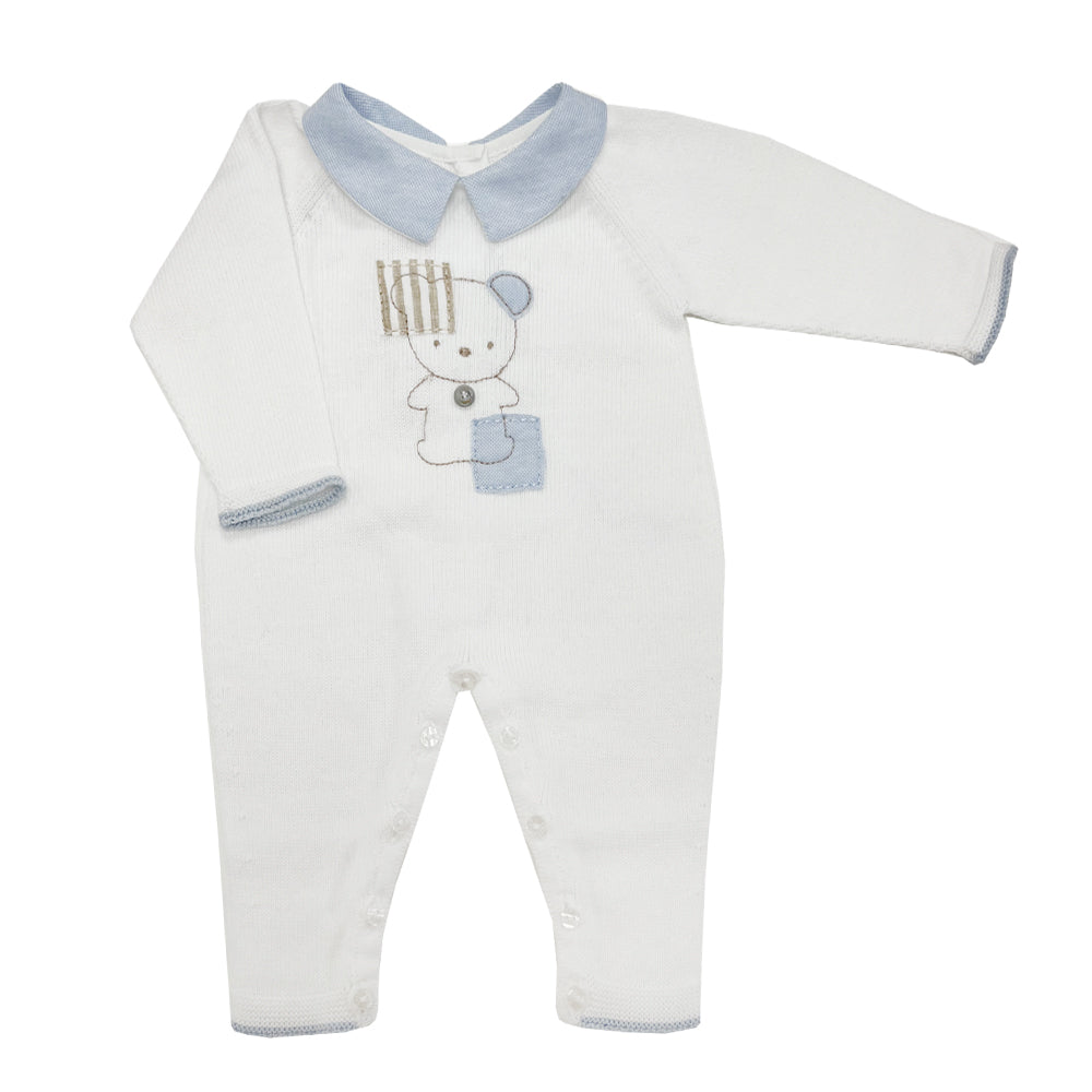 Barcellino Knitted Sleepsuit Blue
