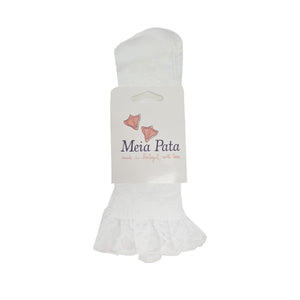 Meia Pata Ankle Lace Frill Socks White