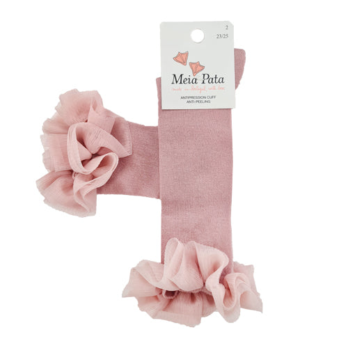 Meia Pata Long Tulle Socks Dusky Pink