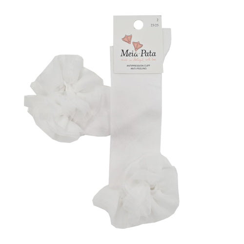 Meia Pata Long Tulle Socks White