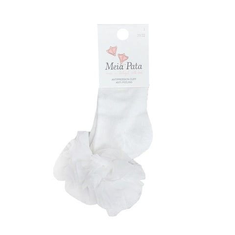 Meia Pata Ankle Tulle Socks White