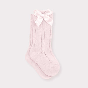 Mac Ilusion Bow Knee Socks Pink