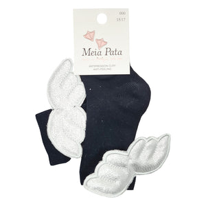 Meia Pata Long Angel Wings Socks Navy