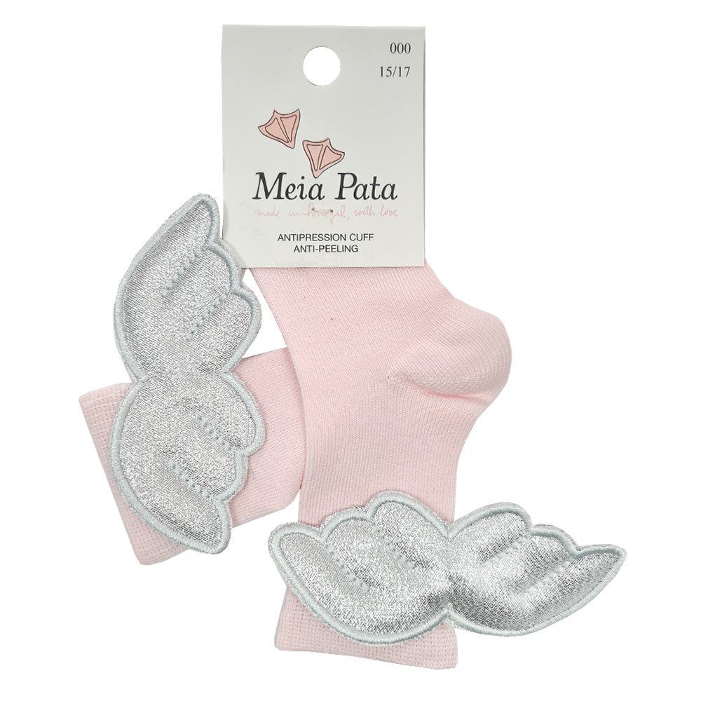 Meia Pata Long Angel Wings Socks Pink
