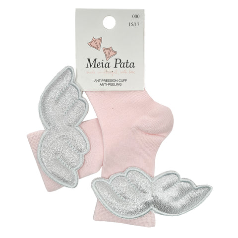 Meia Pata Long Angel Wings Socks Pink