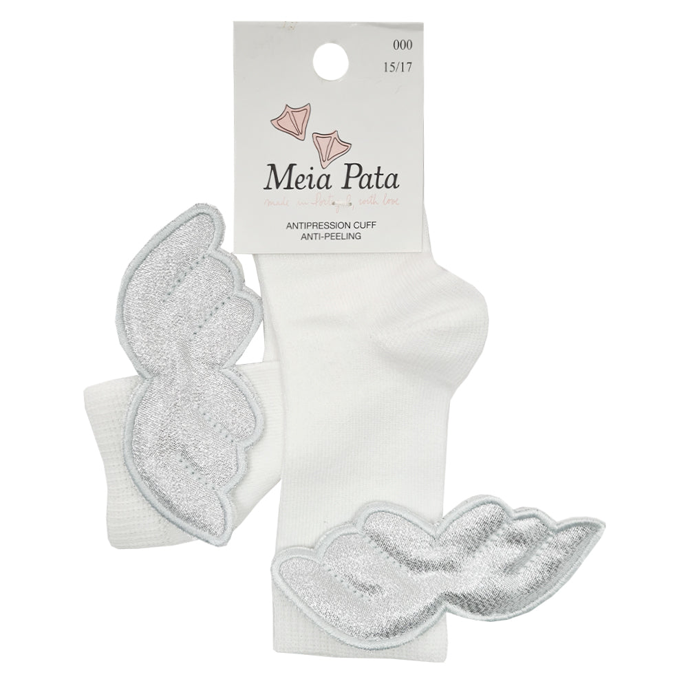 Meia Pata Long Angel Wings Socks White