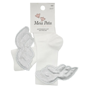 Meia Pata Long Angel Wings Socks White