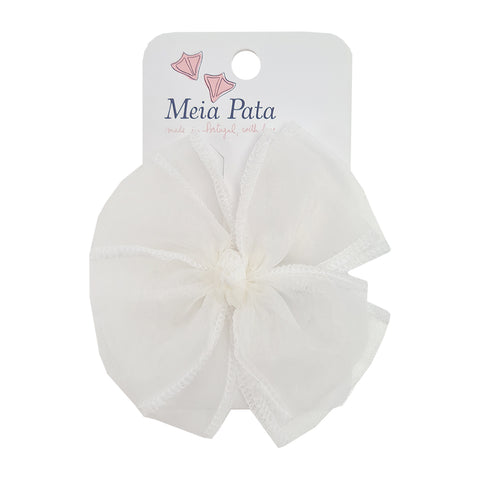 Meia Pata Organza Bow Clip White
