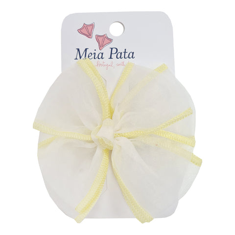 Meia Pata Organza Bow Clip Lemon