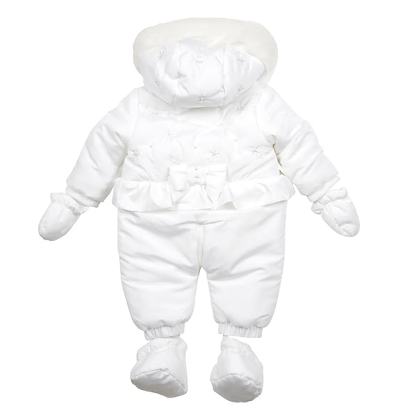 Mintini Flower Detail Snowsuit White