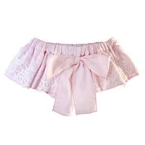 Phi Lace Bow Knickers Pink