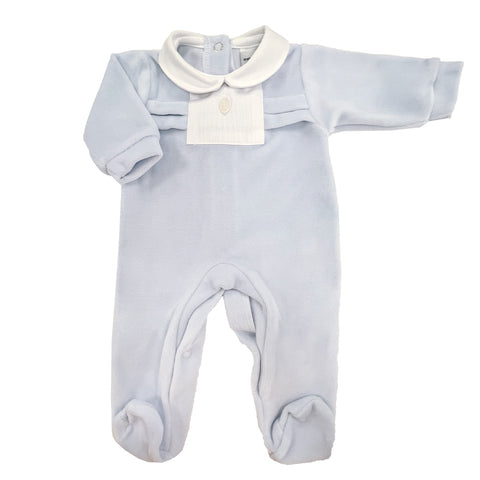 Babidu Pleat and Collar Sleepsuit Blue