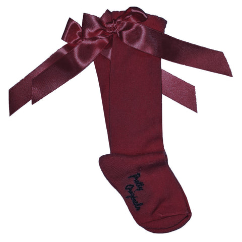 Pretty Originals Knee High Socks Maroon