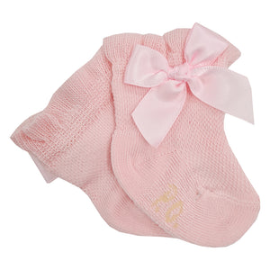 Pretty Originals Pink Bow Ankle Socks Pink