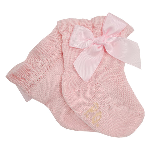 Pretty Originals Pink Bow Ankle Socks Pink