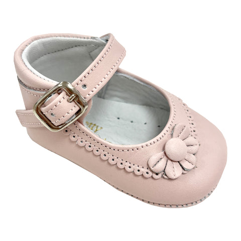 Pretty Originals Leather Scollop Flower Soft Sole Pink