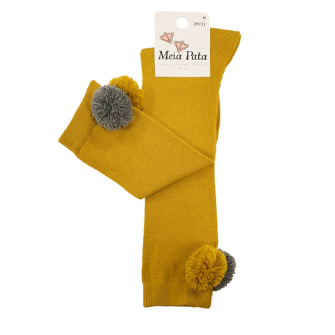 Meia Pata Pom Pom Socks Mustard