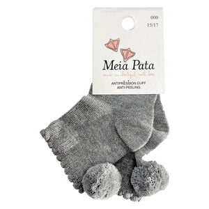 Meia Pata Ankle Pom Socks Grey