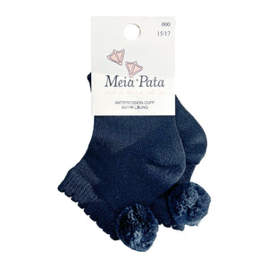 Meia Pata Ankle Pom Socks Navy