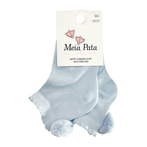 Meia Pata Ankle Pom Socks Blue