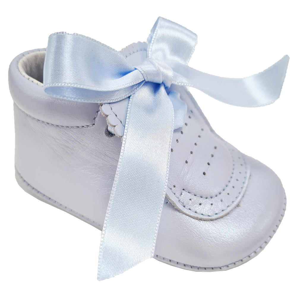 Pretty Originals Pearlised Bow Pre-Walker Boot Blue