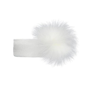 Pom Pom Envy Single Pom Headband Ivory