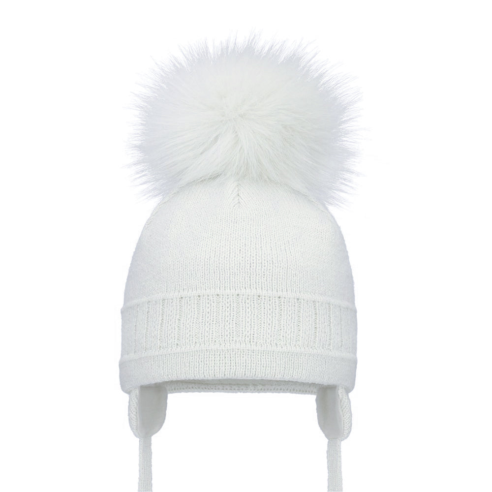 Pom Pom Envy Single Pom Hat Ivory