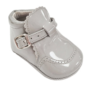 Pretty Original Patent Leather Scollop Edge Boot Soft Sole Grey