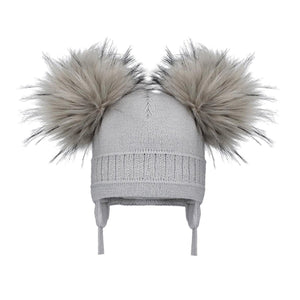 Pom Pom Envy Double Pom Hat Grey