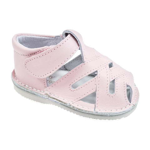 Pretty Originals Cross Detail Leather Sandal Pink